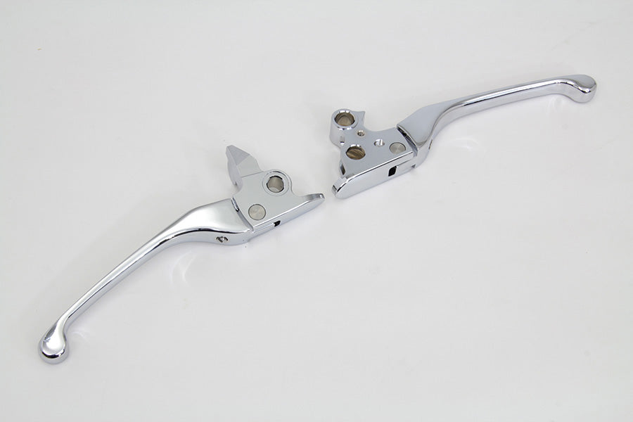 V-Twin Chrome Adjustable Hand Lever Set for Harley Davidson FLT Models (2008-2013)