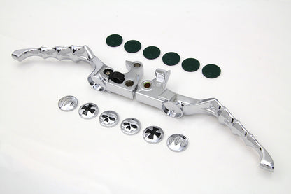 V-Twin Chrome Skeleton Hand Lever Set for Harley Davidson XL Models (Part 241-023)