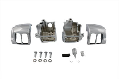 V-Twin Handlebar Switch Housing Set Smooth Chrome for Harley Davidson FLHR 2007-2008