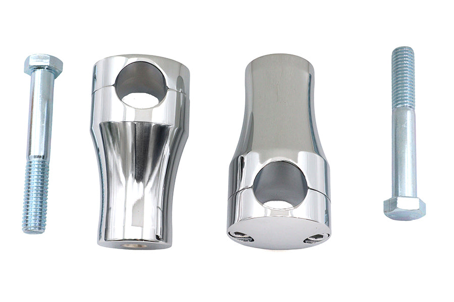 V-Twin 3 Inch Solid Billet Riser Set Chrome - Motorcycle Handlebar Riser Pair