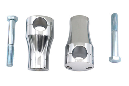 V-Twin 3 Inch Solid Billet Riser Set Chrome - Motorcycle Handlebar Riser Pair