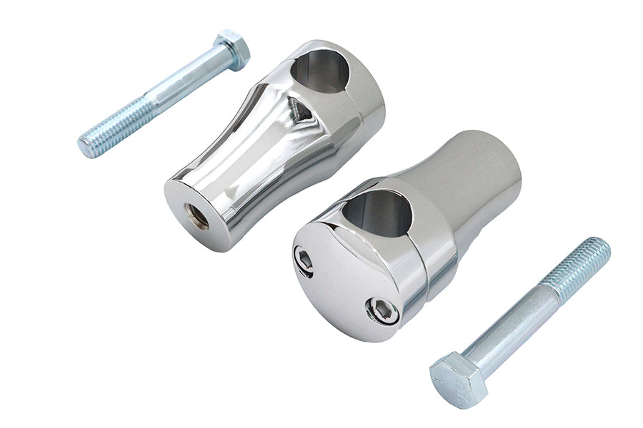 V-Twin 3 Inch Solid Billet Riser Set Chrome - Motorcycle Handlebar Riser Pair