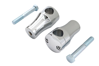 V-Twin 3 Inch Solid Billet Riser Set Chrome - Motorcycle Handlebar Riser Pair