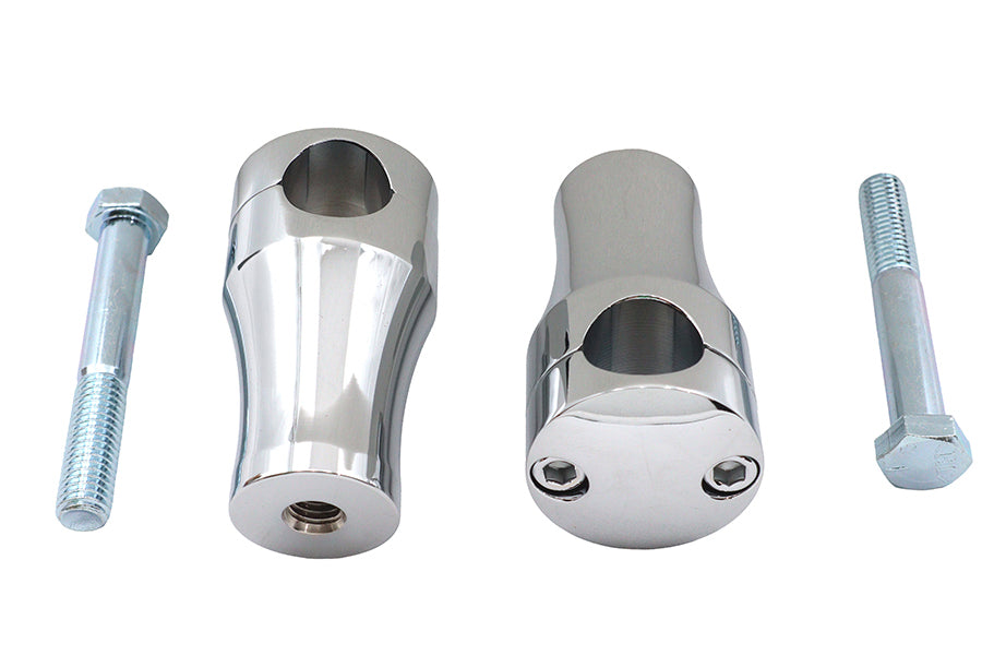 V-Twin 3 Inch Solid Billet Riser Set Chrome - Motorcycle Handlebar Riser Pair