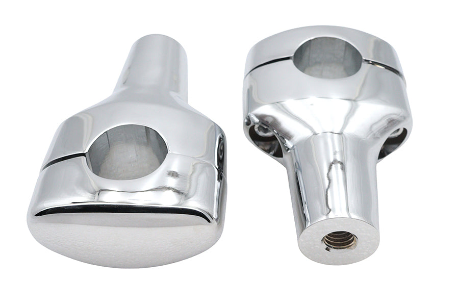 V-Twin Chrome 3-1/2 inch Short Riser Set for 1-1/4 inch Handlebar Compatibility