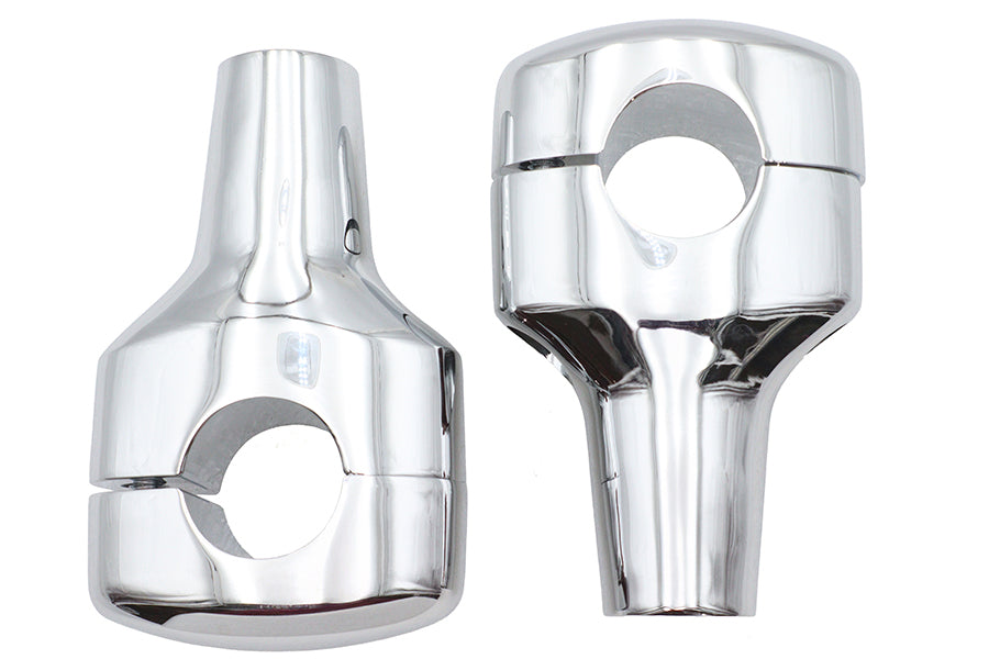 V-Twin Chrome 3-1/2 inch Short Riser Set for 1-1/4 inch Handlebar Compatibility