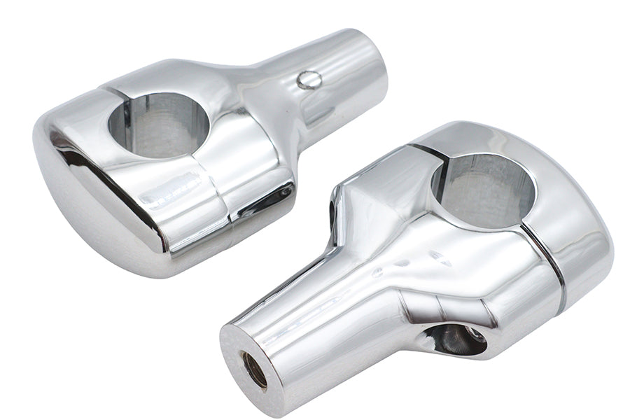 V-Twin Chrome 3-1/2 inch Short Riser Set for 1-1/4 inch Handlebar Compatibility