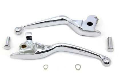 V-Twin Chrome Wide Tamer Hand Lever Set for Harley Davidson FLT 2014-2016