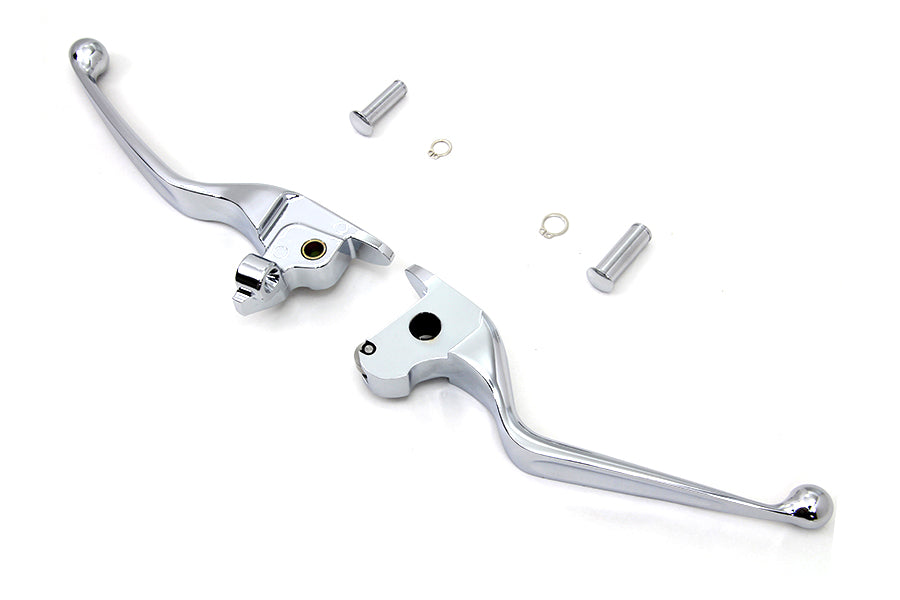 V-Twin Chrome Wide Tamer Hand Lever Set for Harley Davidson FLT 2014-2016