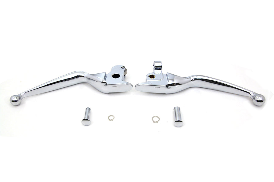 V-Twin Chrome Wide Tamer Hand Lever Set for Harley Davidson FLT 2014-2016