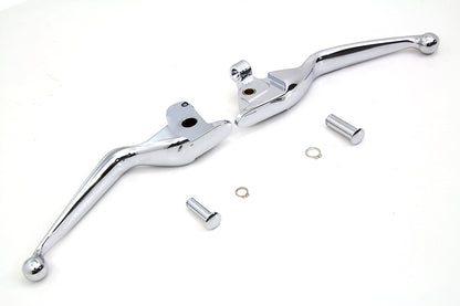 V-Twin Chrome Wide Tamer Hand Lever Set for Harley Davidson FLT 2014-2016