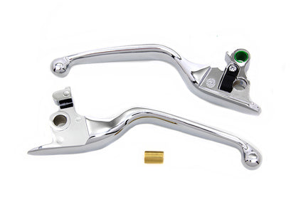 V-Twin Handlebar Control Levers Chrome for Harley Davidson FLST and FXST (Part #77753)