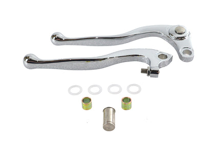 V-Twin Old School Brake and Clutch Lever Set for Left Clutch and Right Hydraulic Master Cylinder