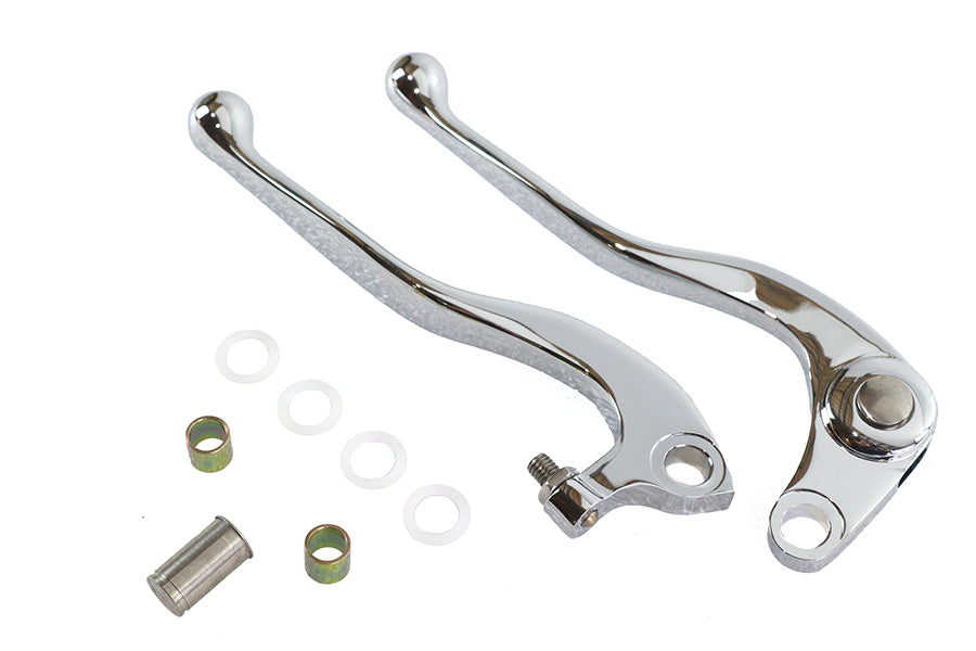 V-Twin Old School Brake and Clutch Lever Set for Left Clutch and Right Hydraulic Master Cylinder
