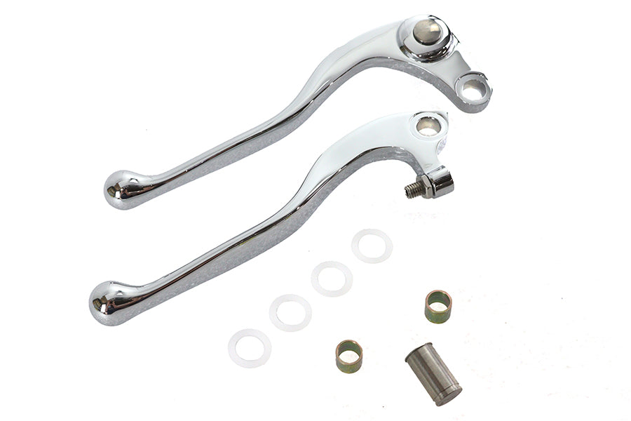 V-Twin Old School Brake and Clutch Lever Set for Left Clutch and Right Hydraulic Master Cylinder