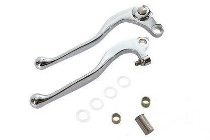 V-Twin Old School Brake and Clutch Lever Set for Left Clutch and Right Hydraulic Master Cylinder