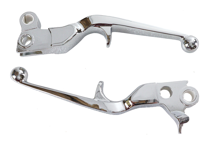 V-Twin Chrome Trigger Style Hand Lever Set for Harley Davidson FXST Models