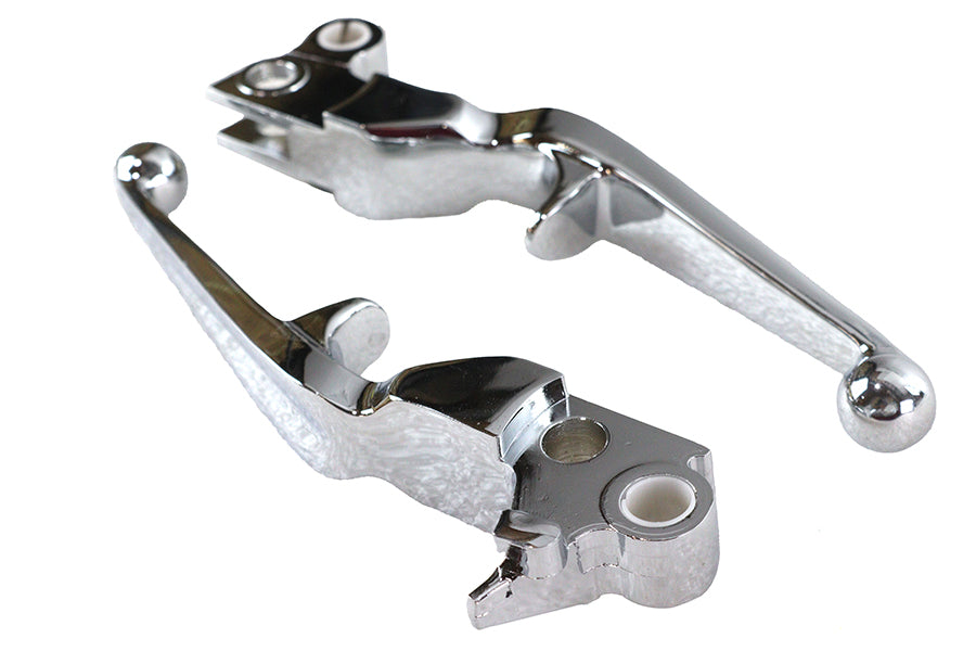 V-Twin Chrome Trigger Style Hand Lever Set for Harley Davidson FXST Models