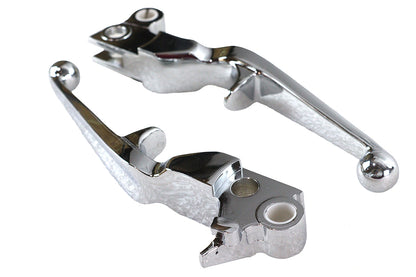 V-Twin Chrome Trigger Style Hand Lever Set for Harley Davidson FXST Models