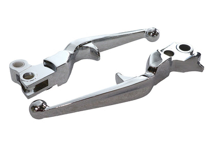 V-Twin Chrome Trigger Style Hand Lever Set for Harley Davidson FXST Models