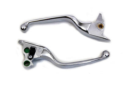 V-Twin Contour Hand Lever Set Chrome for Harley Davidson FLST & FXST (Part #78235)
