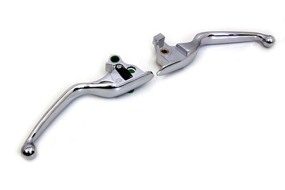 V-Twin Contour Hand Lever Set Chrome for Harley Davidson FLST & FXST (Part #78235)