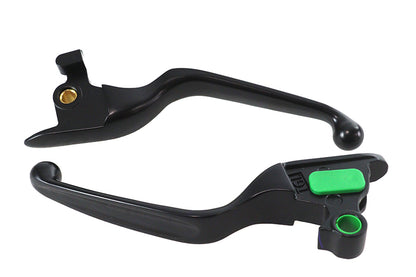 V-Twin Contour Hand Lever Set with Black Finish for Harley Davidson FXST & FLST Models - Part #78235B