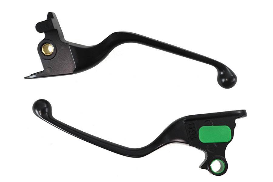 V-Twin Contour Hand Lever Set with Black Finish for Harley Davidson FXST & FLST Models - Part #78235B