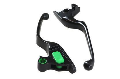 V-Twin Contour Hand Lever Set with Black Finish for Harley Davidson FXST & FLST Models - Part #78235B