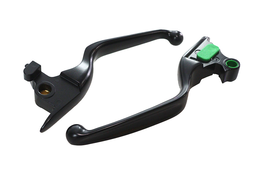 V-Twin Contour Hand Lever Set with Black Finish for Harley Davidson FXST & FLST Models - Part #78235B