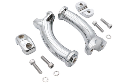 V-Twin 5-3/4 Inch Fatty Pullback Riser Kit Chrome with 2 Inch Pullback and 5-3/4 Inch Rise