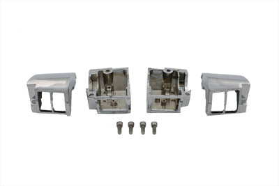 V-Twin Handlebar Switch Housing Set Chrome - Four Piece Motorcycle Control Kit