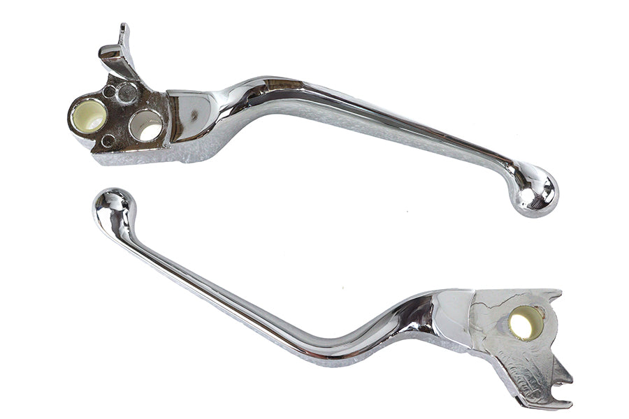 V-Twin Chrome Hydraulic Hand Lever Set - Set of Two for Motorcycles