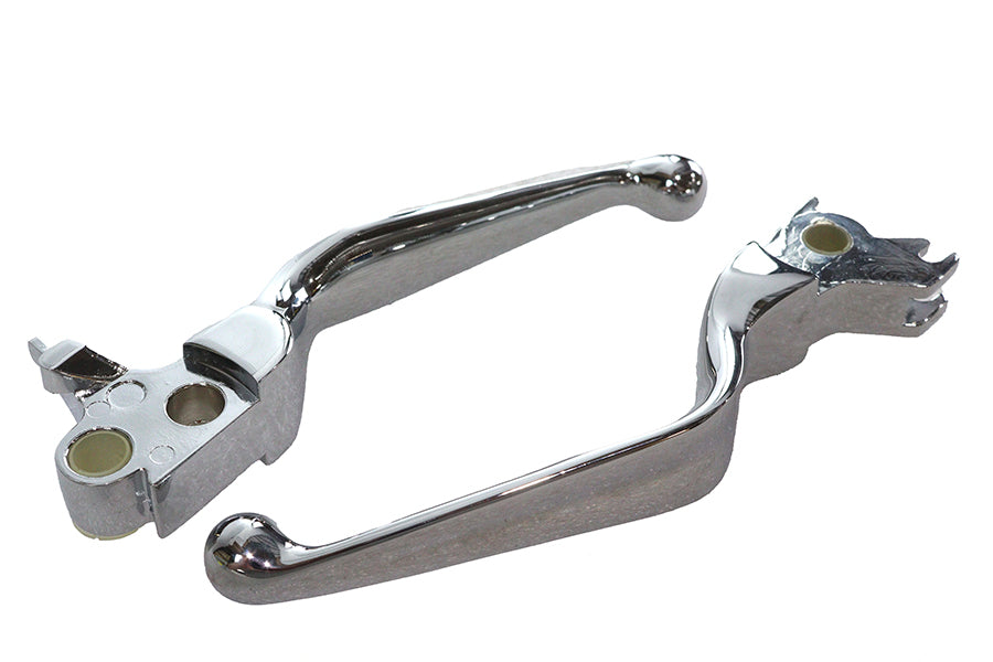 V-Twin Chrome Hydraulic Hand Lever Set - Set of Two for Motorcycles