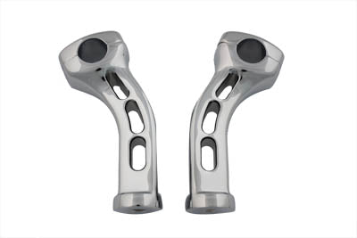 V-Twin Chrome 5-1/2 Inch Slotted Riser Kit with 2 Inch Pullback Style, Part #26-0591