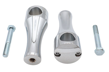 V-Twin 5 Inch Solid Billet Chrome Riser Set for 1-1/4 Inch Handlebars