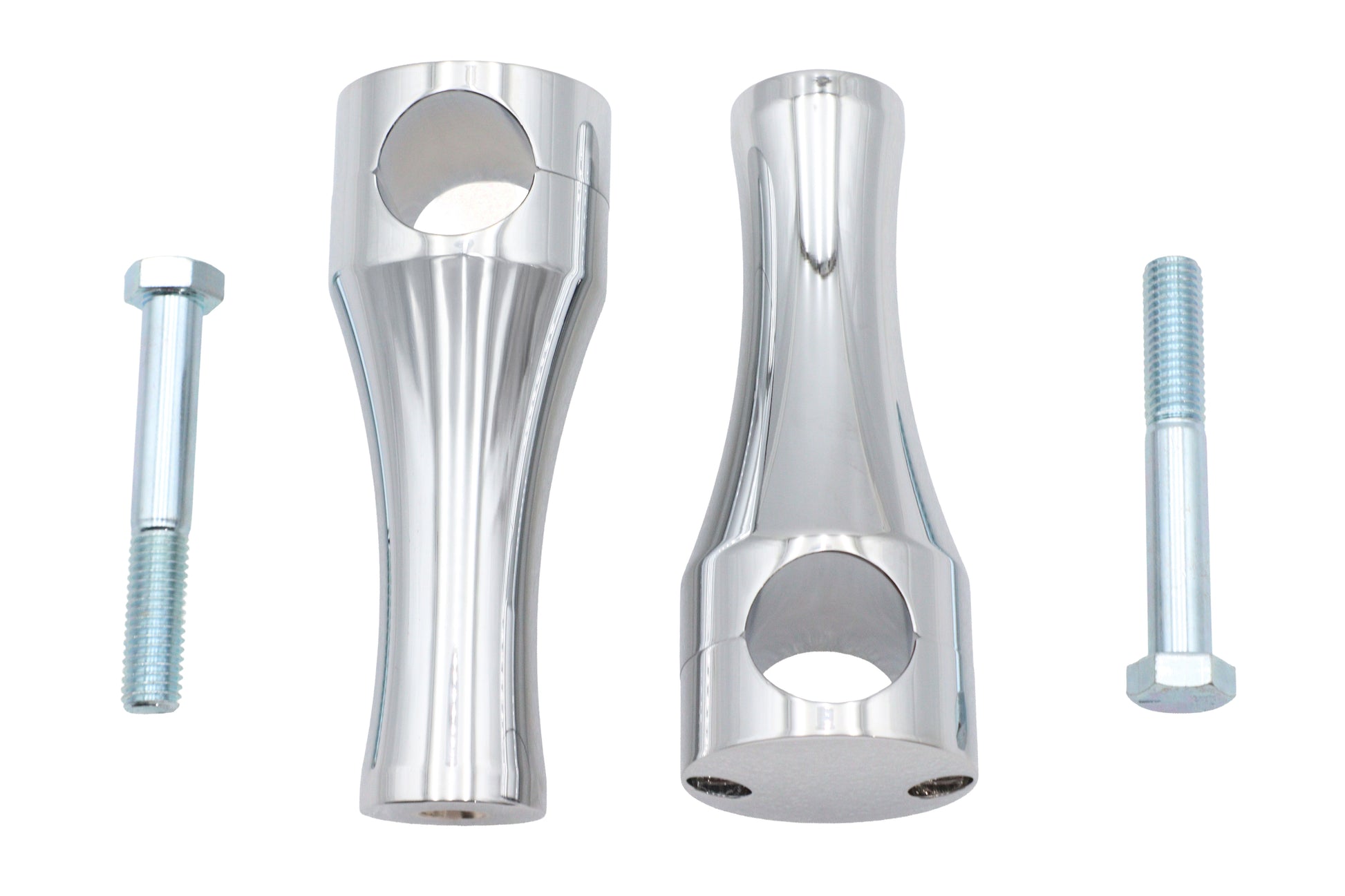 V-Twin 5 Inch Solid Billet Chrome Riser Set for 1-1/4 Inch Handlebars