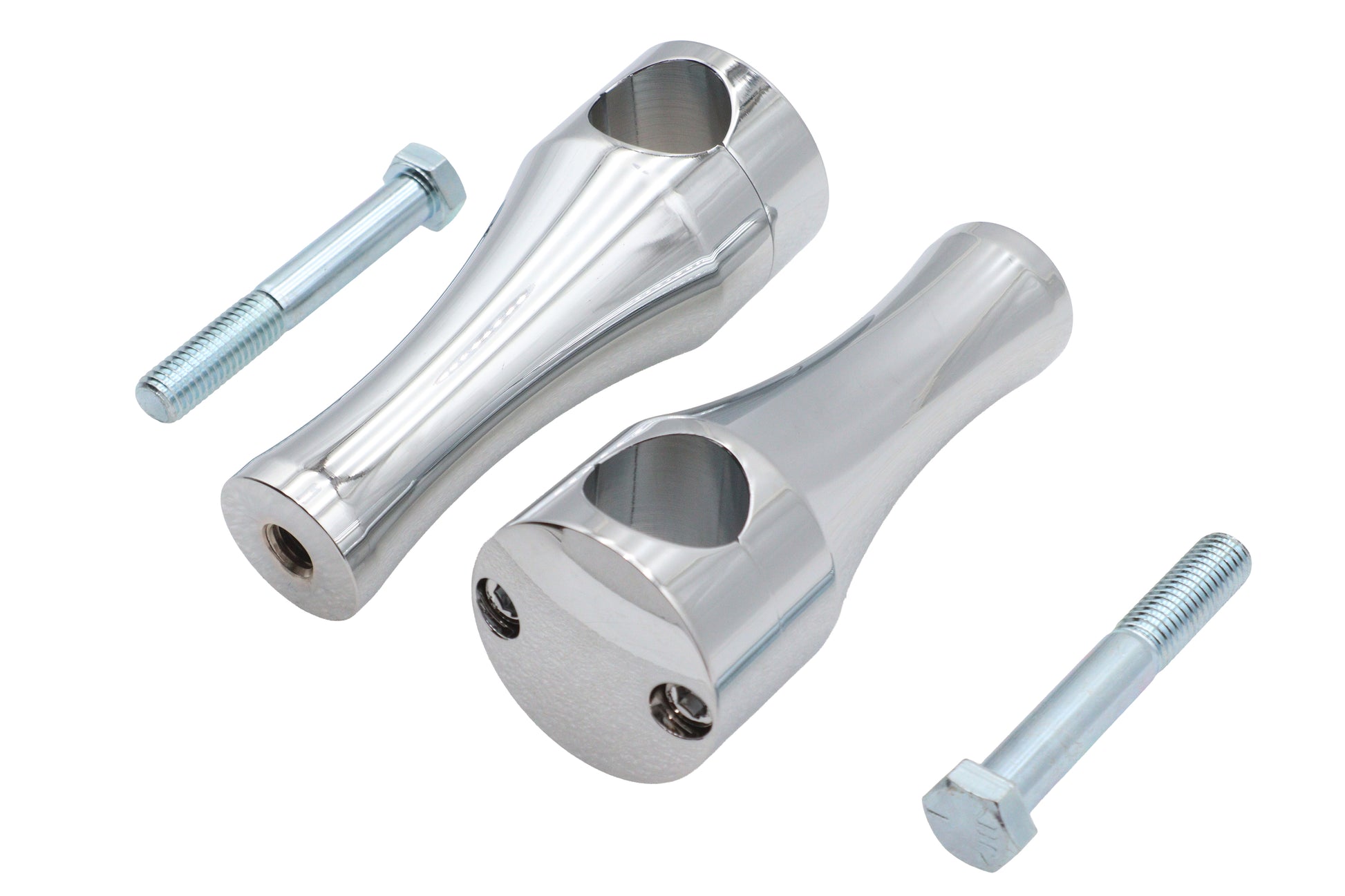 V-Twin 5 Inch Solid Billet Chrome Riser Set for 1-1/4 Inch Handlebars
