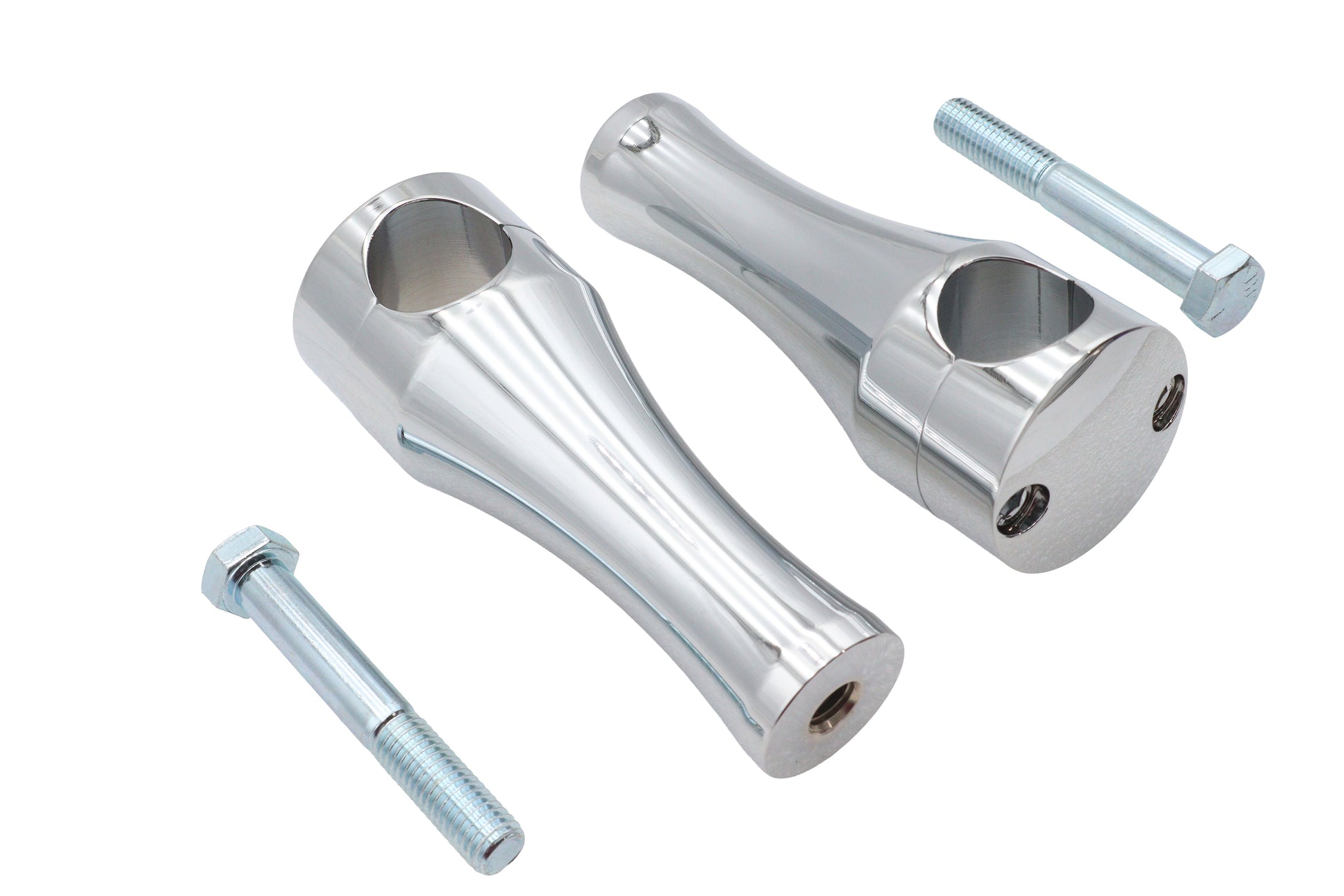 V-Twin 5 Inch Solid Billet Chrome Riser Set for 1-1/4 Inch Handlebars