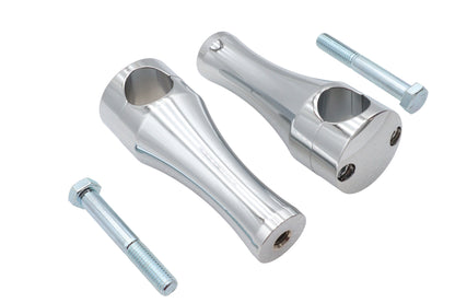 V-Twin 5 Inch Solid Billet Chrome Riser Set for 1-1/4 Inch Handlebars