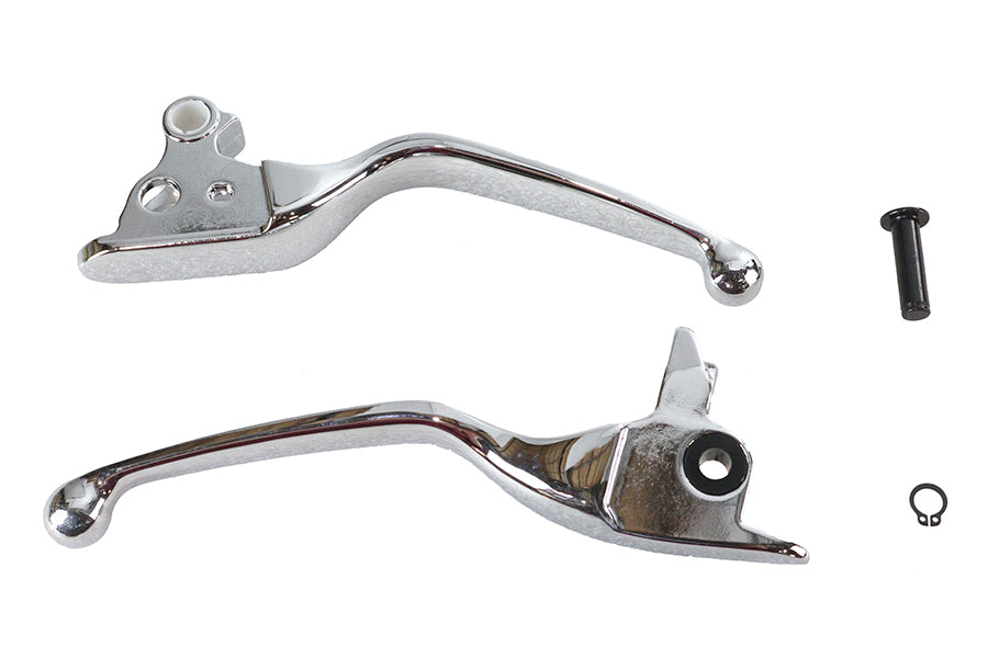 V-Twin Chrome Smooth Contour Tamer Hand Lever Set for Harley Davidson FLT Models