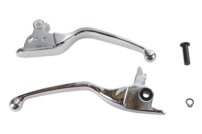 V-Twin Chrome Smooth Contour Tamer Hand Lever Set for Harley Davidson FLT Models