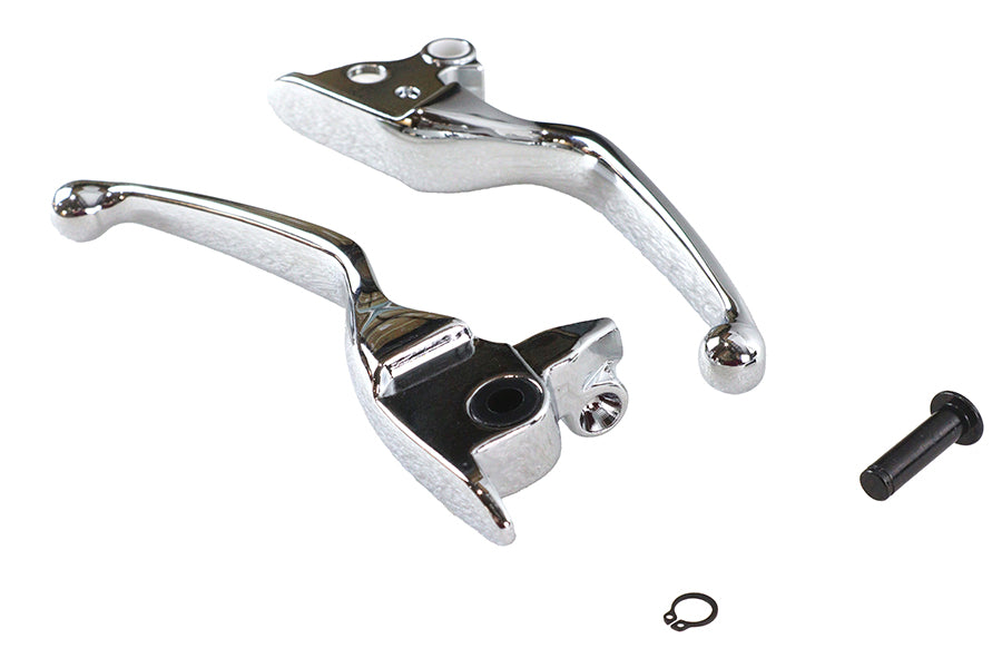 V-Twin Chrome Smooth Contour Tamer Hand Lever Set for Harley Davidson FLT Models