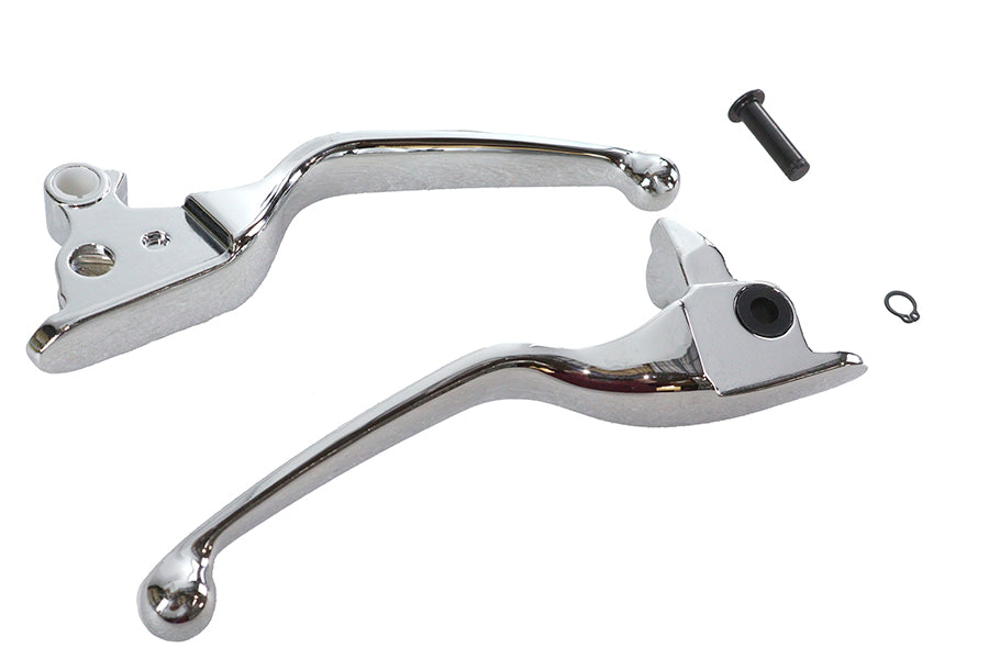 V-Twin Chrome Smooth Contour Tamer Hand Lever Set for Harley Davidson FLT Models