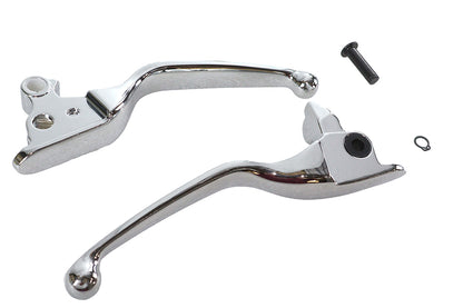 V-Twin Chrome Smooth Contour Tamer Hand Lever Set for Harley Davidson FLT Models