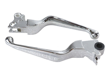 V-Twin Chrome V-Cut Hand Lever Set for Harley Davidson FLST & FXST (Part #H07-0588)