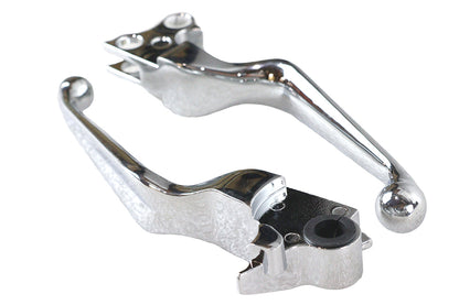 V-Twin Chrome V-Cut Hand Lever Set for Harley Davidson FLST & FXST (Part #H07-0588)