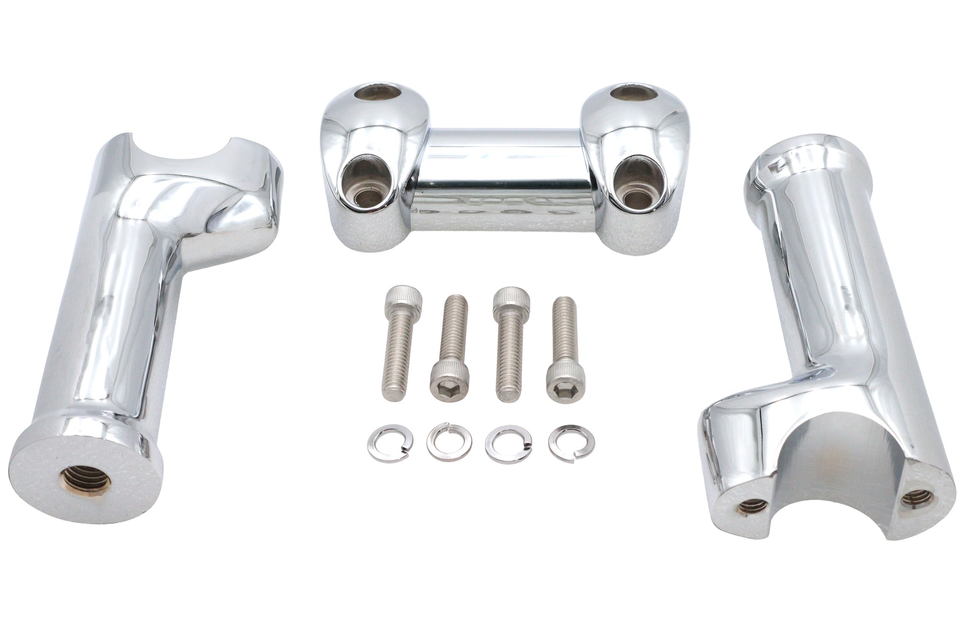 V-Twin Chrome 5 Inch Fat Riser Kit with Top Clamp for 1 Inch Handlebars, Part Number 76831-A