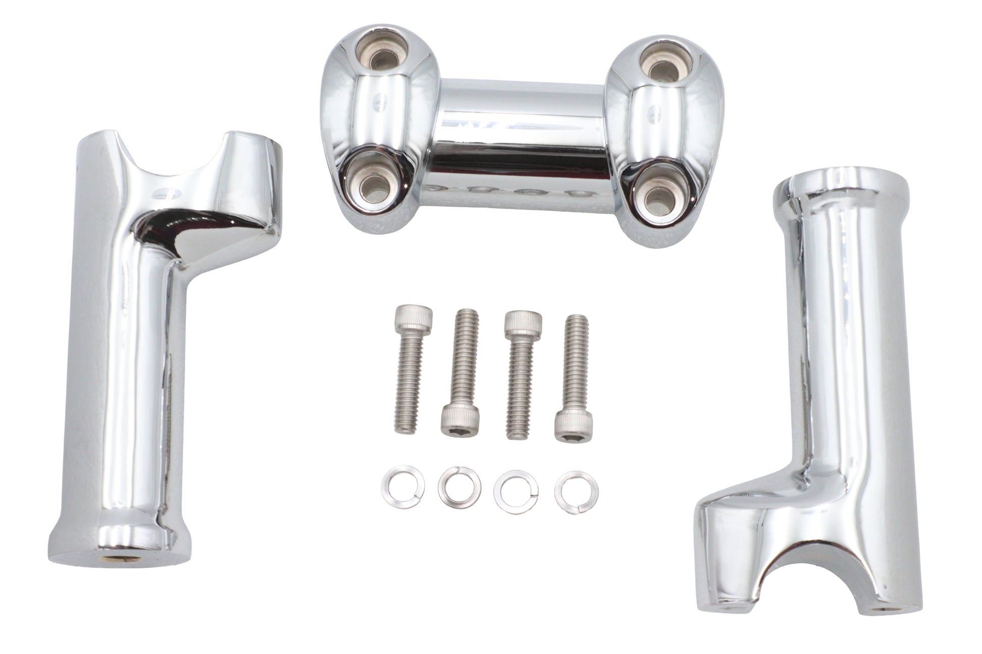 V-Twin Chrome 5 Inch Fat Riser Kit with Top Clamp for 1 Inch Handlebars, Part Number 76831-A