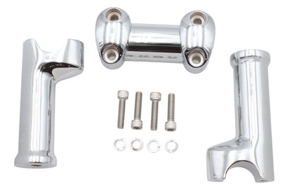 V-Twin Chrome 5 Inch Fat Riser Kit with Top Clamp for 1 Inch Handlebars, Part Number 76831-A